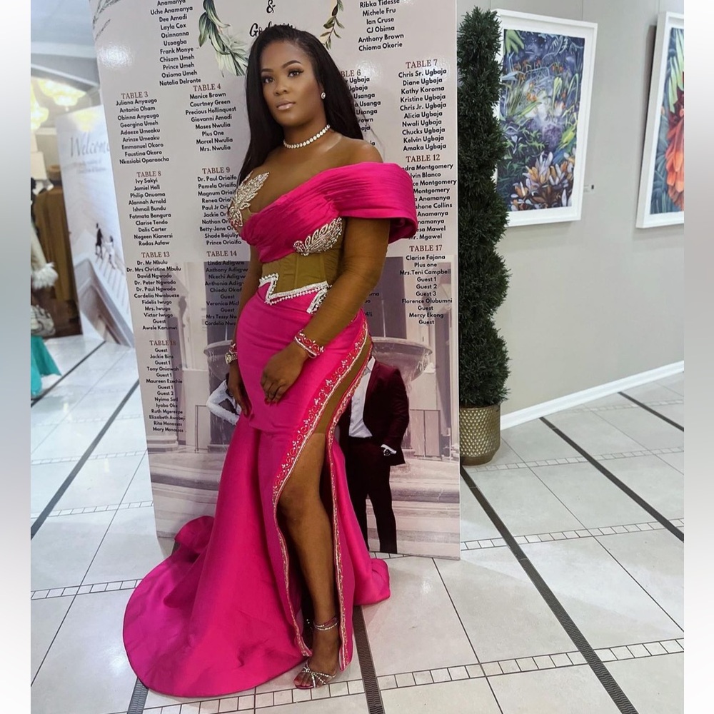 Pink and Silver Custom Made Gown